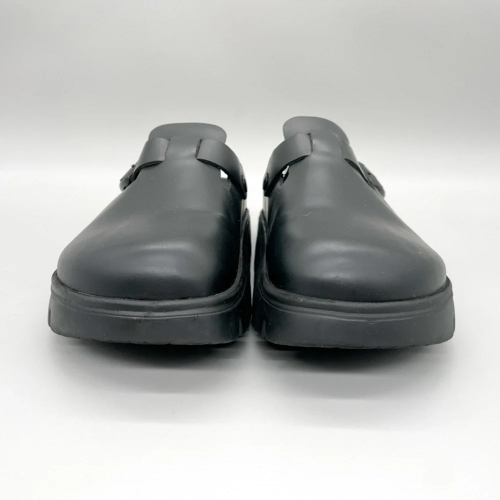 Birkenstock Papillio Boston Chunky Clog Womens 9 Shari Black Leather Platform